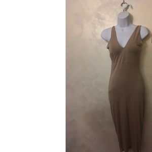 Taupe open back mini dress